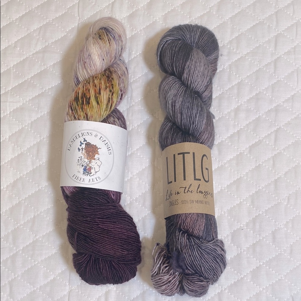Huge YARN DESTASH Bundle Fingering weight Dandelions & Daisies and LITLG purples